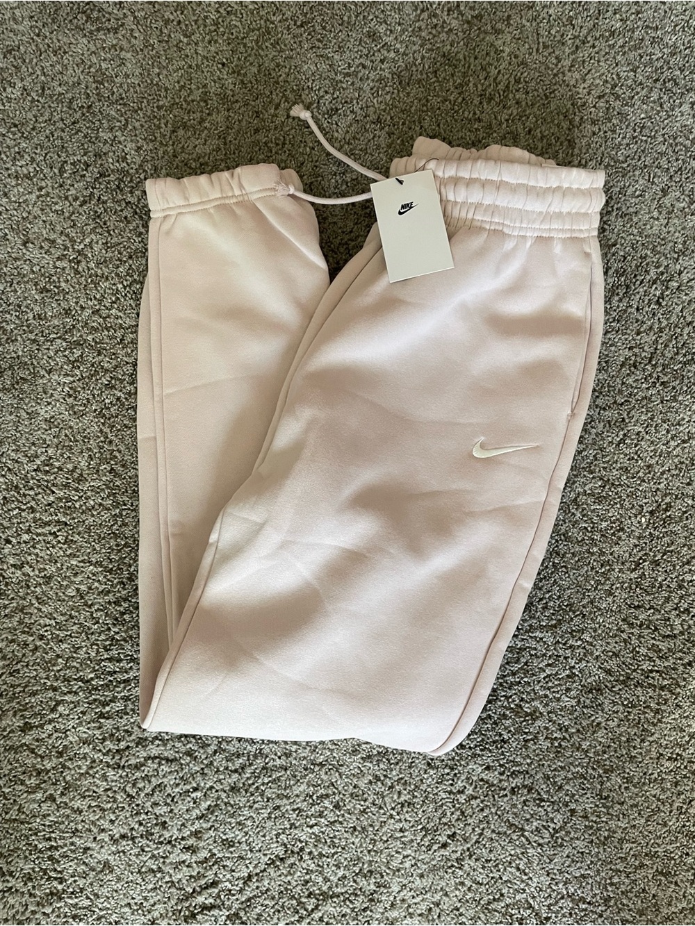 Nike Women’s Soft Pink Joggers with White Swoosh